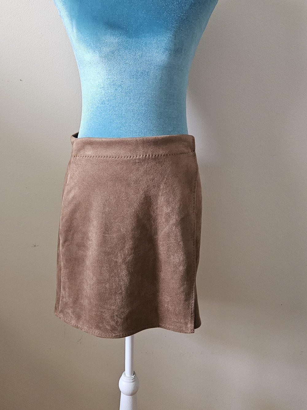 Max Studio Faux Suede Mini Wrap Skirt XS